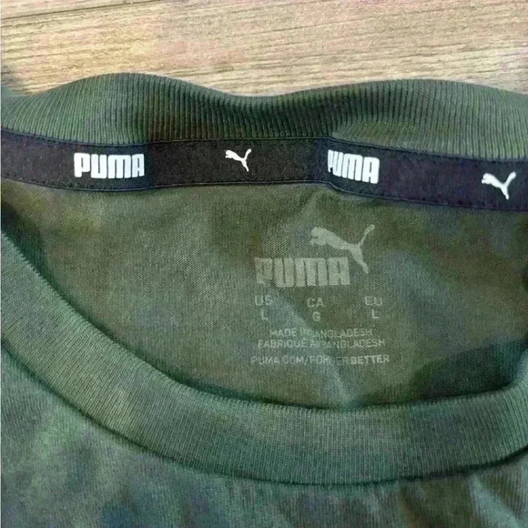 Puma green and black shirt size large - Picture 3 of 4